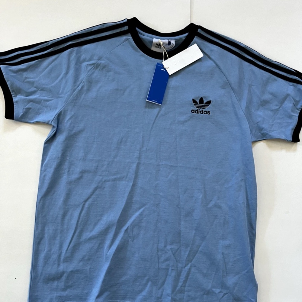 adidas Classic Originals 3 Stripe Blue T-Shirt Men's Sz M-2XL $35 NEW